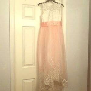 Coral Pink Flower Girl Dress